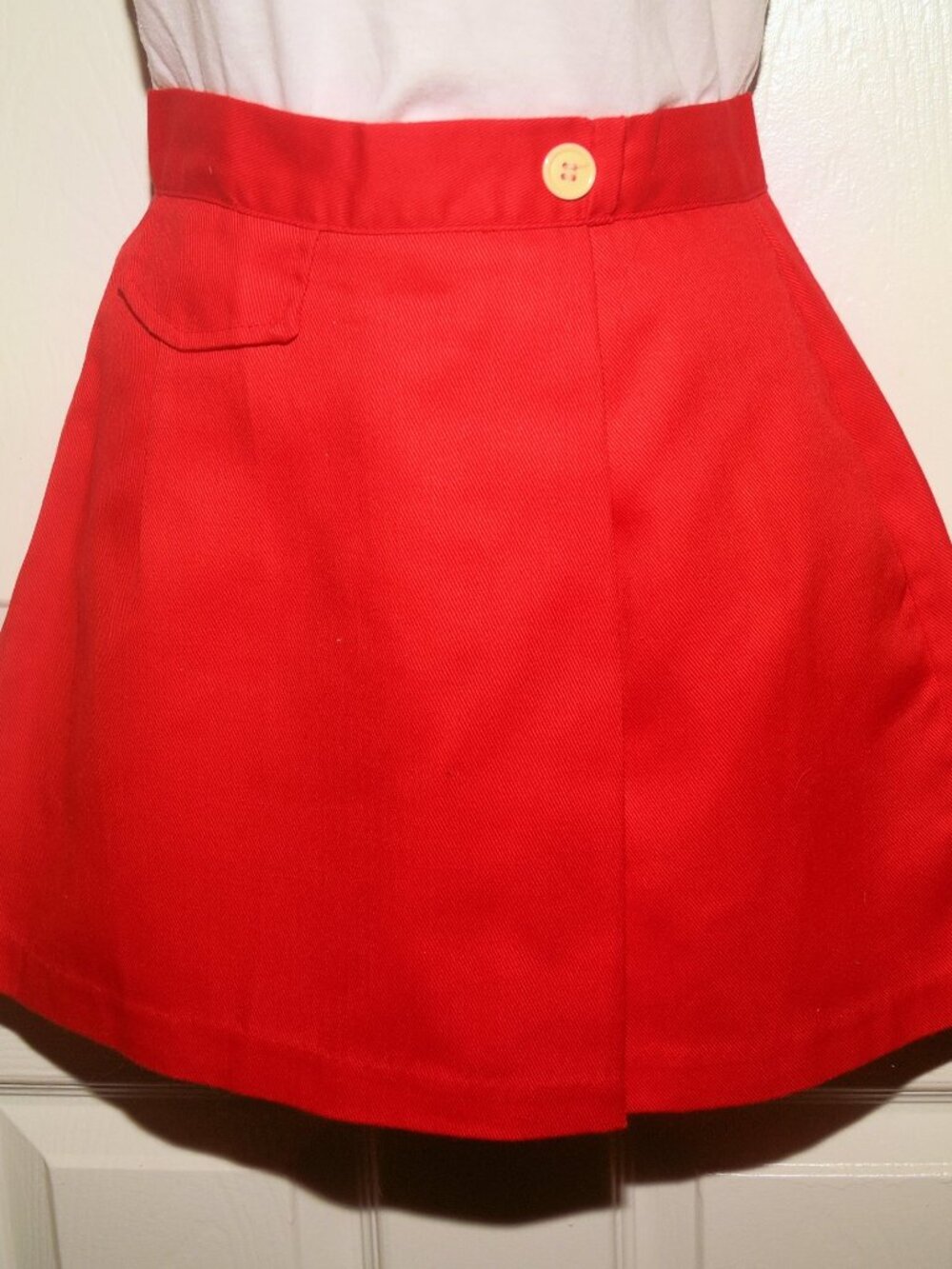 VTG 70's Red Cotton Blend Short Culotte XXS Tennis Golf by What's in a Name